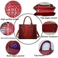 thumbnail image 5 of BAGLINTAIBAG Ladies Satchel Purse Wallet Top Handle Tote Handbags Hobo Shoulder Bags Set 3pcs for Women,Red, 5 of 6