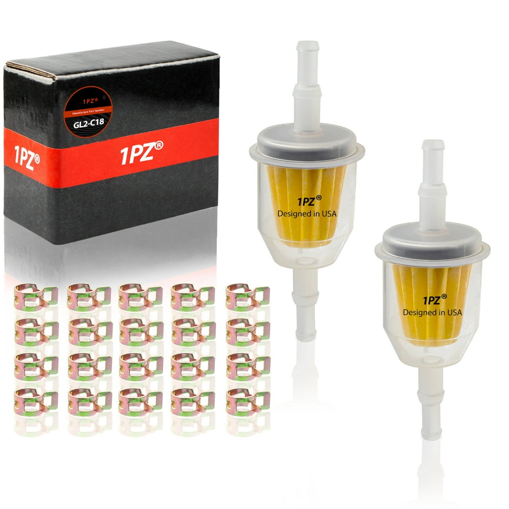 1PZ GL2C18 Heavy Duty 1/4 Inch ID Gas Fuel Line Tubing Hose w/ Clamps