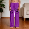 thumbnail image 5 of SGFCWSX Boys Lounge Pants Elastic Waist Graphic Loose Fit Soft Casual Pants for Kids Purple Size 9 Years, 5 of 9