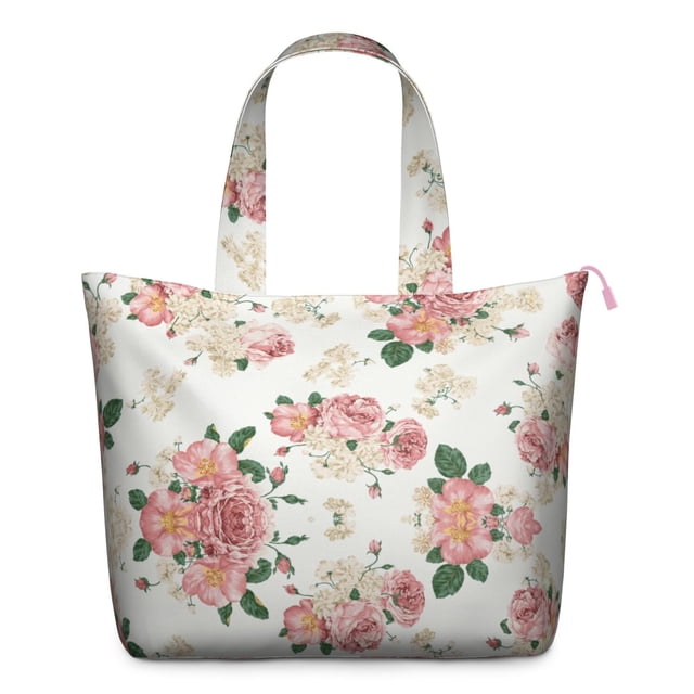 Watercolor Aesthetic Floral Print Duffel Garden Bloom Weekender Bag, Lightweight, , Multipurpose