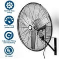 BILT HARD 9500 CFM 30 in. High Velocity Industrial Wall Fan, 3Speed Wall Mount Oscillating Fan