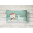 thumbnail image 2 of Carolines Treasures CK2058PW1216 White Bull Terrier Snowman Christmas Canvas Fabric Decorative Pillow  12H x16W, 2 of 3