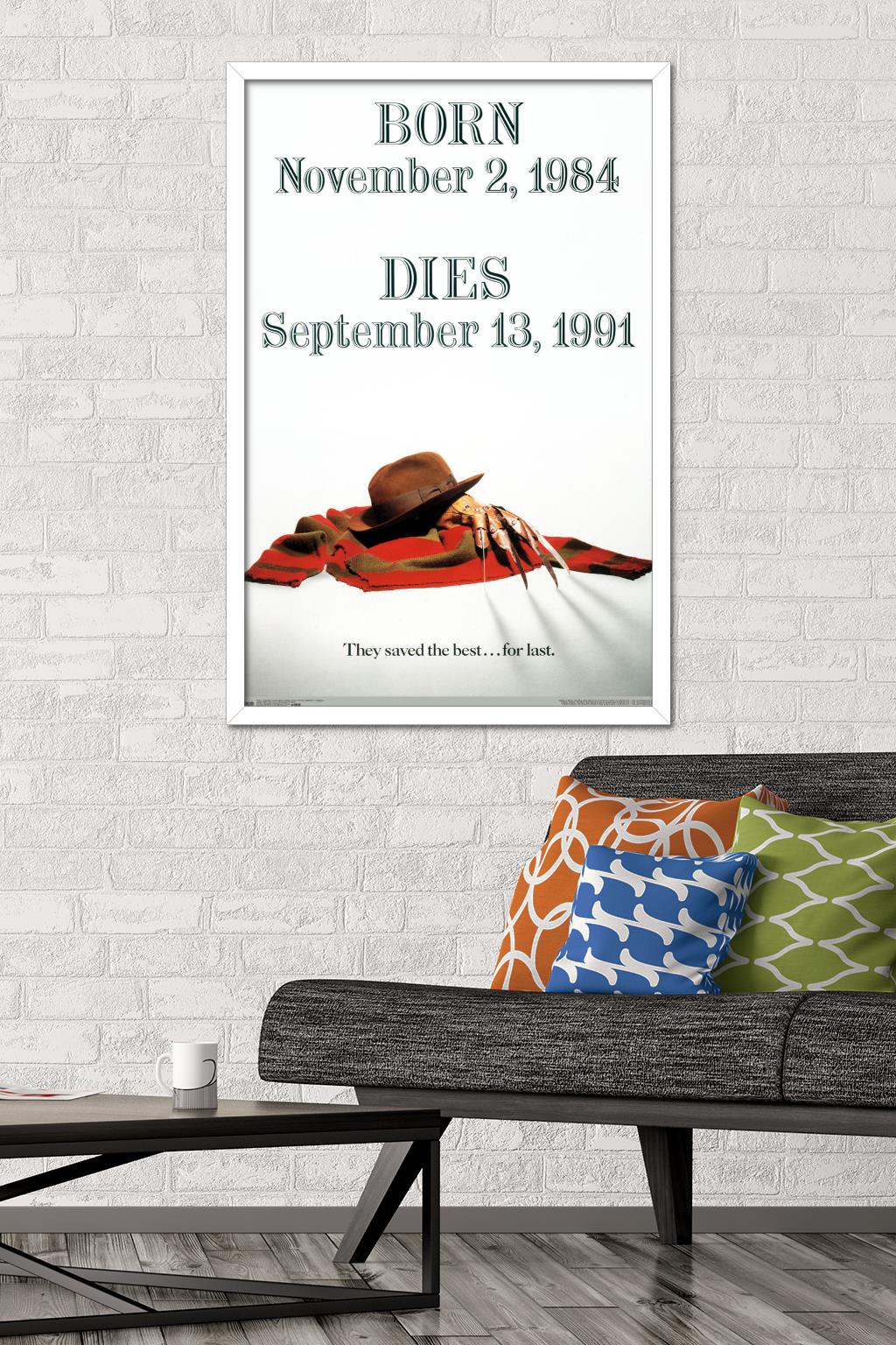 Nightmare On Elm St: Freddy's Dead: - Tombstone Wall Poster, 22.375" x 34", Framed