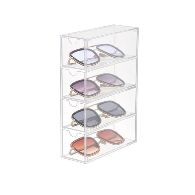 Caja de almacenamiento de gafas Laklulu - Soporte para gafas en 4 cajones