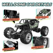 JoyStone Remote Control Truck W/Metal Shell, 60+ Mins, 2.4G, RC Cars Crawler for Boys, Monster Trucks, Toy Vehicle Car Gift for Kids Adults Girls,Green