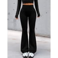 thumbnail image 4 of Workout Leggings Womens No Front Seam Straight Leggings High Waist Gym Yoga Pants Black M, 4 of 8