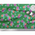thumbnail image 2 of Soimoi Green Rayon Fabric Artistic Flower & Geometric Printed Fabric 1 Yard 42 Inch Wide, 2 of 5