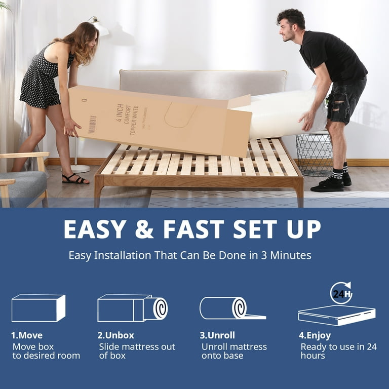 2 in 1 Twin Mattress 8 inch Memory Foam Mattress Bed Mattress