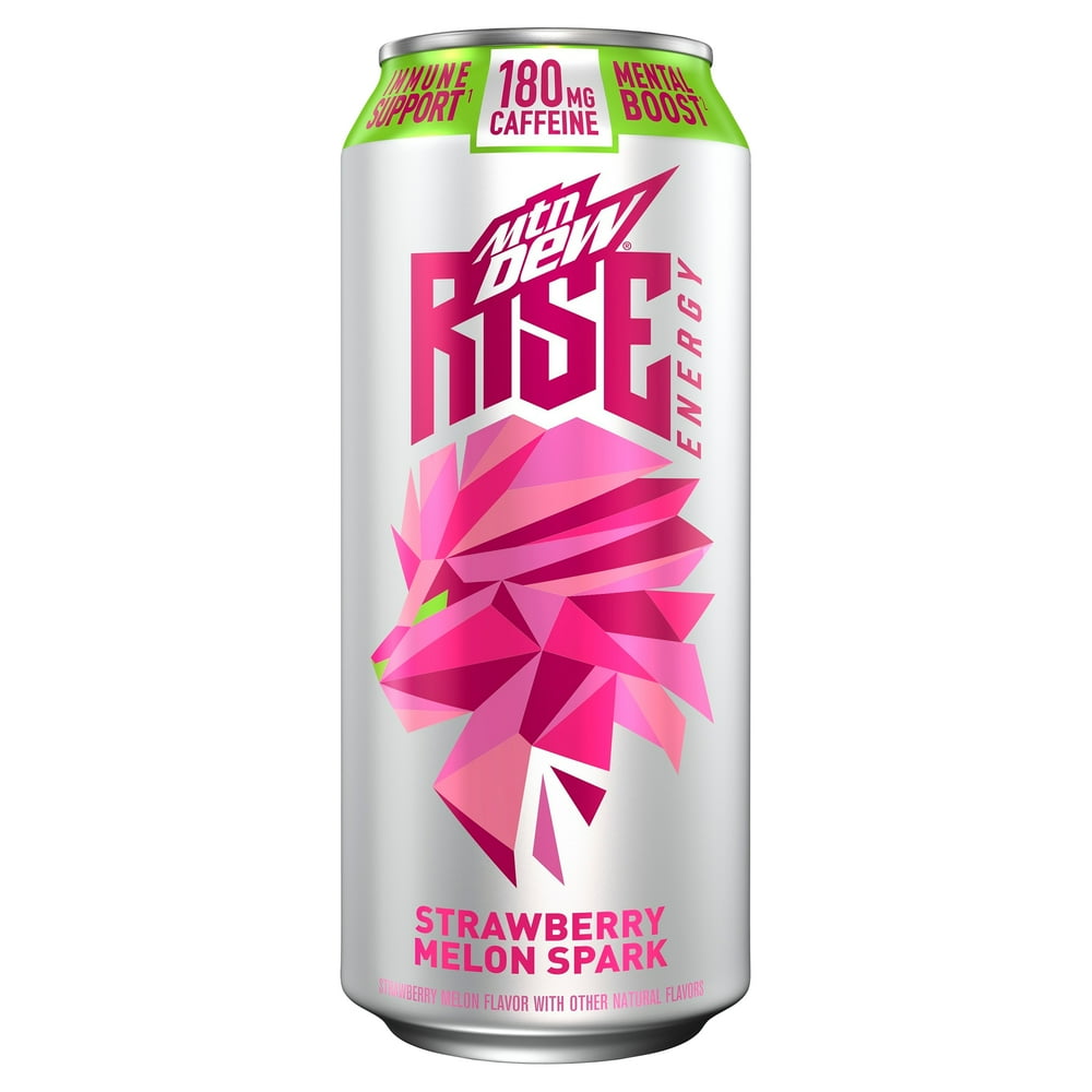 Mtn Dew Rise Energy Strawberry Melon Spark Energy Drink, 16 fl oz