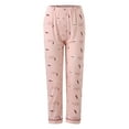 thumbnail image 5 of LBECLEY Ladies Flannel Pajamas Pants Women Casual Lapel Button Polka Dot Strawberry Print Two Piece Long Sleeve Pajamas Pajamas Suit Dress Up Slippers for Girls Pink L, 5 of 7