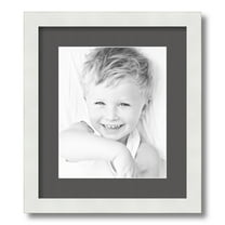 ArtToFrames 12.5x15" Matted Picture Frame with 8.5x11" Single Mat Photo Opening Framed in 1.25" Satin White Frame and 2" Charcoal Mat (FWM-3966-12.5x15)
