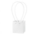 thumbnail image 1 of Zhuge 5 bolsas de regalo de flores para el Día de la Madre, bolsas de papel para envolver ramos portátiles con asa, cajas de flores impermeables de 4,5 x 4,1 x 4,7 pulgadas (blanco), 1 of 5