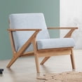 thumbnail image 3 of Omax Decor Zola Solid Wood and Fabric Accent Armchair in Oak and Light Blue, 3 of 7