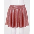 thumbnail image 4 of YONGHS Girl's Shiny Metallic Skater Skort Dance Athletic Pleated A-Line Mini Scooter Skirt Red 13-14, 4 of 7