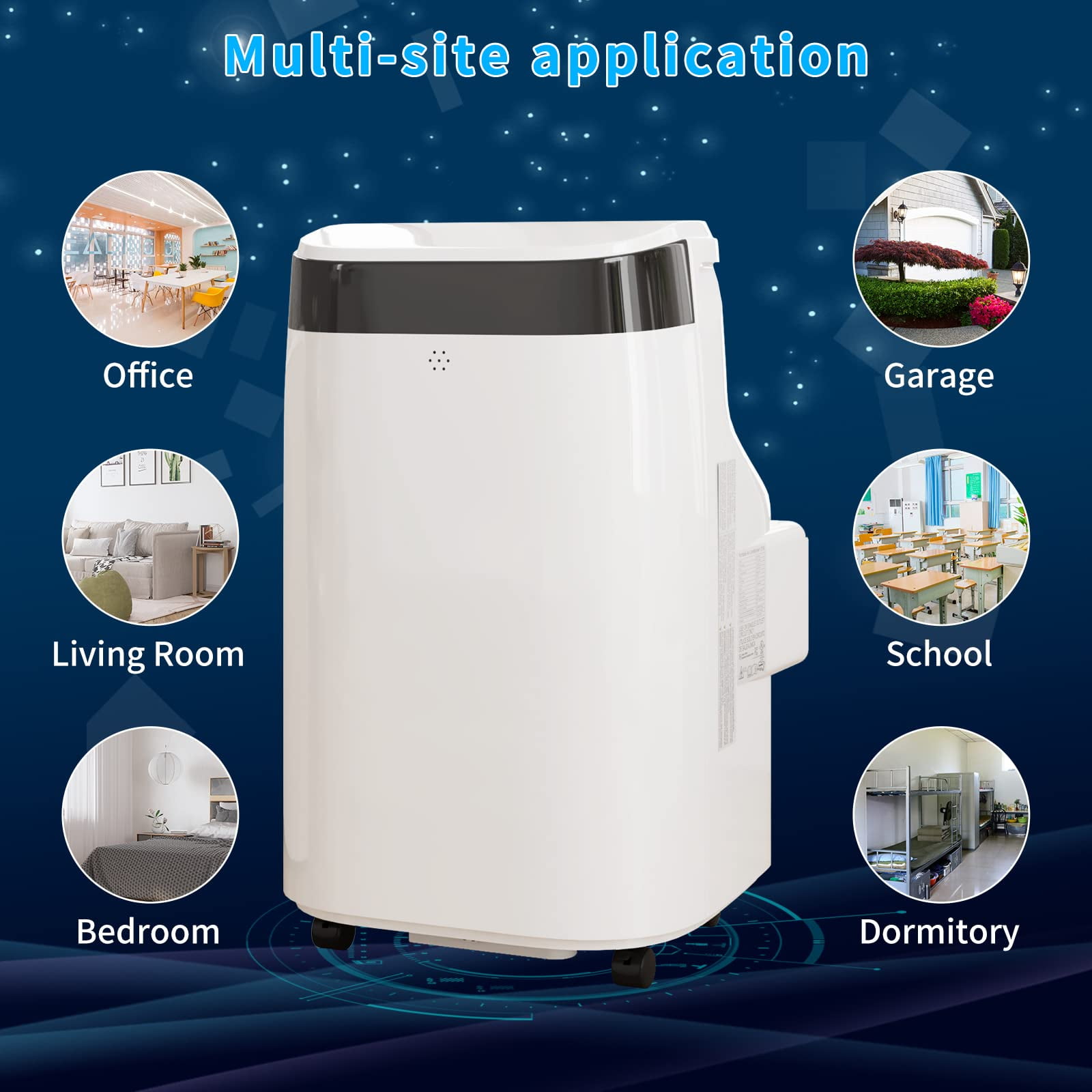 CuisinSmart 10000 BTU 450 sq ft Portable Air Conditioner, White