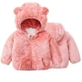 thumbnail image 4 of Esaierr Boys Girls Thick Fleece Jacket Coats for Toddler Baby 9M-5Y New Autumn Winter Thick Warm Ears Hooded Jackets Kids Short Fleece Outerwear, 4 of 7