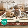 thumbnail image 4 of ODIKA 8'x10' Washable Area Rug Non-Slip Chair-Friendly Mat Fish Fishing Trout Lure Border Cabin Lake Tackle Motif Vintage for Dining Room, Large Office, Lounge, 4 of 7