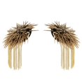 thumbnail image 2 of 1 Par Punk Rock Rivet Tassel Chain Epaulet Shoulder Boards Badge Gold Sunnimix traje de charreteras de hombro, 2 of 8