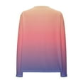 thumbnail image 5 of WTOBBY Women's Ombre Print Cardigan - Open Front Long Sleeve Loose Casual Top for Women, Lightweight Spring Fall Fashion Cover Up,Pink XL, 5 of 6