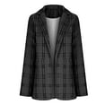 thumbnail image 4 of Womens Casual Blazers 2023 Pejock Open Front Long Sleeve Work Office Jackets Blazer Solid Long Sleeve Lapel Button Cardigans Blazers Black Plaid XL (US Size:10), 4 of 5