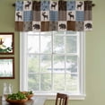 thumbnail image 3 of Blue Checkered Cabin Curtain Valances for Windows, Kitchen Valance Window Treatments Panel 2 Pack, Farmhouse Forest Brown Buffalo Plaid Rod Pocket Short Curtains for Bathroom Bedroom 42 x 12 Inch, 3 of 8