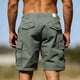 thumbnail image 5 of Mens Cargo Shorts con Bolsillos Color Sólido Botón Cintura Casual Y de Moda Shorts para Hombres, 5 of 9