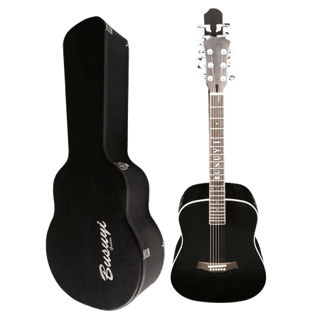12/6 Strings Acoustic Double Neck, Double Sided Busuyi Guitar 2021 PS With Hard Case