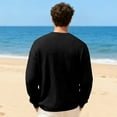 thumbnail image 5 of Mens Crewneck Sweatshirts Brown Casual Sweaters V Neck Sweater Pullover Long Sleeve Lightweight Sweatshirts Top, 5 of 5