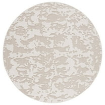 SAFAVIEH Global Herleva Abstract Indoor/Outdoor Area Rug, Beige/Light Beige, 6'7" x 6'7" Round