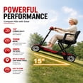 thumbnail image 6 of Mobigogo Lightweight Mobility Scooter for Seniors & Adults, 4-Wheel Foldable Travel Scooter 52lb, Airline Approved Portable Electric Scooter with Removable Battery, 300lb Capacity, Red, 6 of 8
