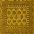 thumbnail image 1 of Ahgly Company Machine Washable Indoor Square Southwestern Yellow Country Area Rugs, 7' Square, 1 of 4