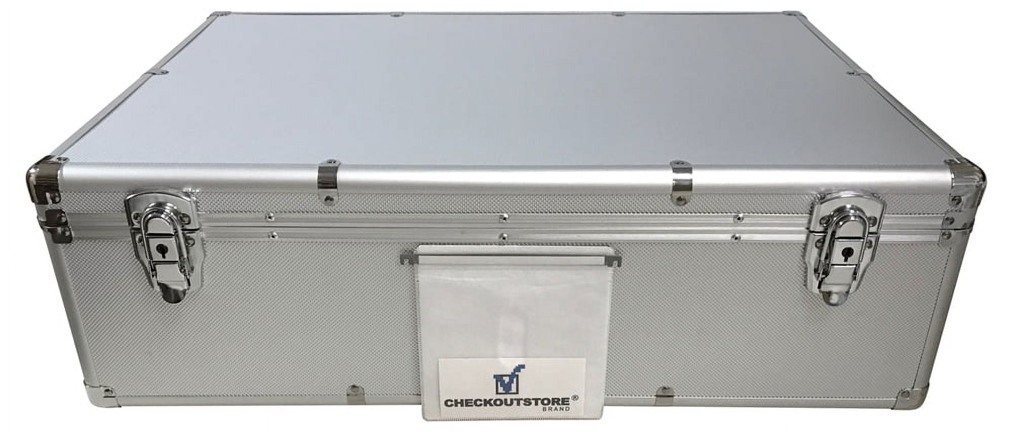(1) CheckOutStore Aluminum CD/DVD Media Hanging Sleeves Storage Box (Holds Up To 1,000 Discs) (Silver)