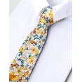 thumbnail image 7 of Barry.Wang Men's Cotton Ties Flower 3.15" Necktie Printed Skinny Tie Sets Clip Extra Long Flower Wedding Party Yellow, 7 of 7