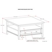 Bowery Hill Wood 36 Square Transitional Coffee Table in Light Golden Brown