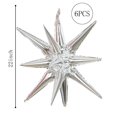 thumbnail image 2 of Globos de aluminio ZSYLYTKV Silver Star de 14 puntas y 22 pulgadas, paquete de 6, 2 of 6