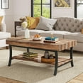 thumbnail image 4 of Tribesigns Farmhouse Coffee Table with Storage, 2-Tier Rustic Living Room Table, 4 of 6