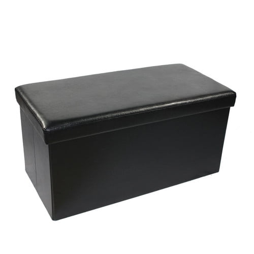 Achim Collapsible Storage Ottoman Faux Leather 30 X 15 X 15 Walmart Com Walmart Com