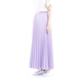 thumbnail image 3 of Lilac Pleated Maxi Skirt Elastic Waist Band Ankle Length Skirt, 3 of 6