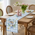 thumbnail image 4 of Easter Rabbits Table Runner 72 Inches Long for Kitchen Dining, Spring Eggs Tulips Daisy Wreath Bunny Blue Plaid Dresser Scarf Farmhouse, Dining Table Decorations for Wedding/Parties, 13 x 72 In, 4 of 8