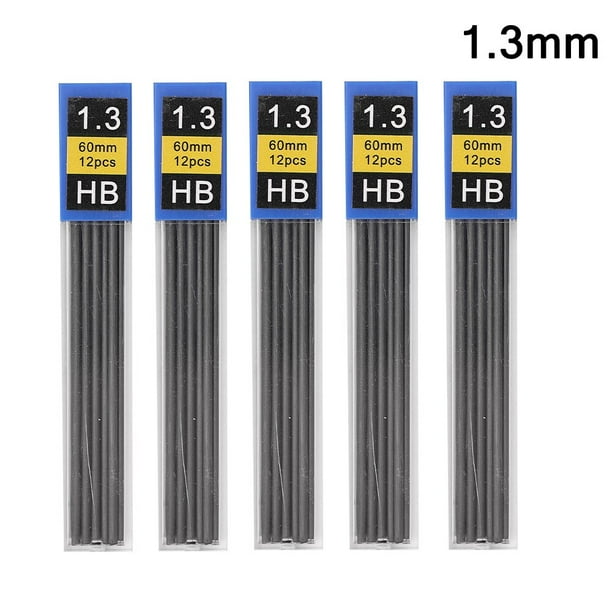 Juego de lápices mecánicos de Metal con HB Leads, 0,3, 0,5, 0,9, 1,3, 2,0mm, para dibujo artístico, pintura, lápiz automático, papelería escolar y de oficina
