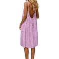 thumbnail image 2 of Aimik Women's Backless Spaghetti Strap Midi Dress Summer Solid Tie Back Loose Sundress Breathable Casual Vacation Dress, 2 of 6