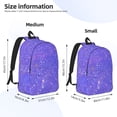 thumbnail image 3 of Rateoe Purple Glitter Pattern Canvas College Laptop Backpack,Travel Daypack,Durable Rucksack Travel Notebook Bag School Backpack Book Bag for Men Women-Small, 3 of 7
