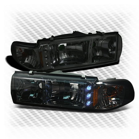 Chevrolet Caprice Cornering Light (For Smoked 1991-1996 Chevy Caprice Impala LED 2in1 Headlights+Corners Head Lights Pair Left+Right/1992 1993 1994)