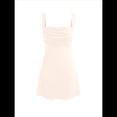 thumbnail image 3 of Vestido Corto Ajustado con Escote Cuadrado y Fruncido para Mujer, Ideal para Salir, Fiestas de Verano y Discotecas Lechoso S, 3 of 10