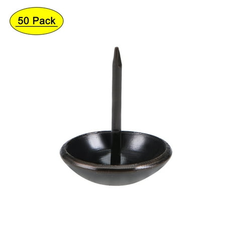 

Uxcell 0.63 x0.83 Upholstery Nails Tacks Round Thumb Push Pins Iron Black 50Pcs