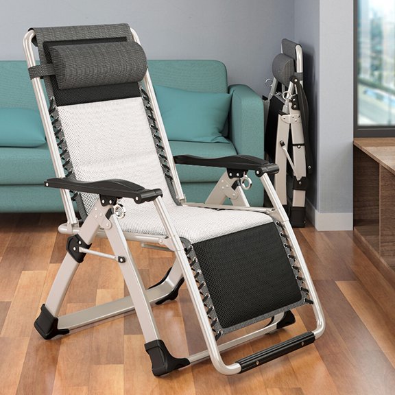 LINJH Adults Foldable Zero Gravity Chair Reclining Lounge Chairs w/Headrest
