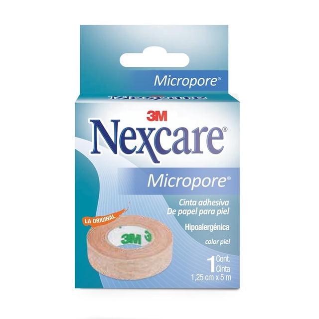Cinta adhesiva Nexcare Micropore de papel color piel 1.25 cm X 5 m 1 pza