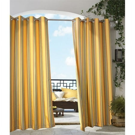 Commonwealth Gazebo Stripe 96" Grommet Curtain Panel in Rainbow