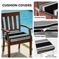 thumbnail image 3 of Outdoor Patio Cushion Covers 4 Pack Black Striped Patio Chair Cushion Covers with Ties and Zipper Classic Farmhouse Stripes Waterproof Outdoor Seat Cushion Covers for Patio Furniture 24"x24", 3 of 9
