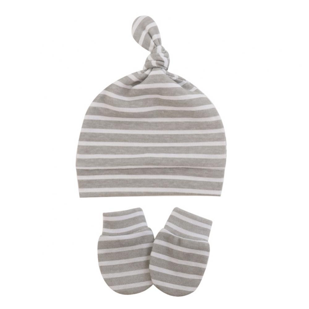Newborn Baby OrganicCotton Beanies Cap and Scratch Mitten Sets Caps